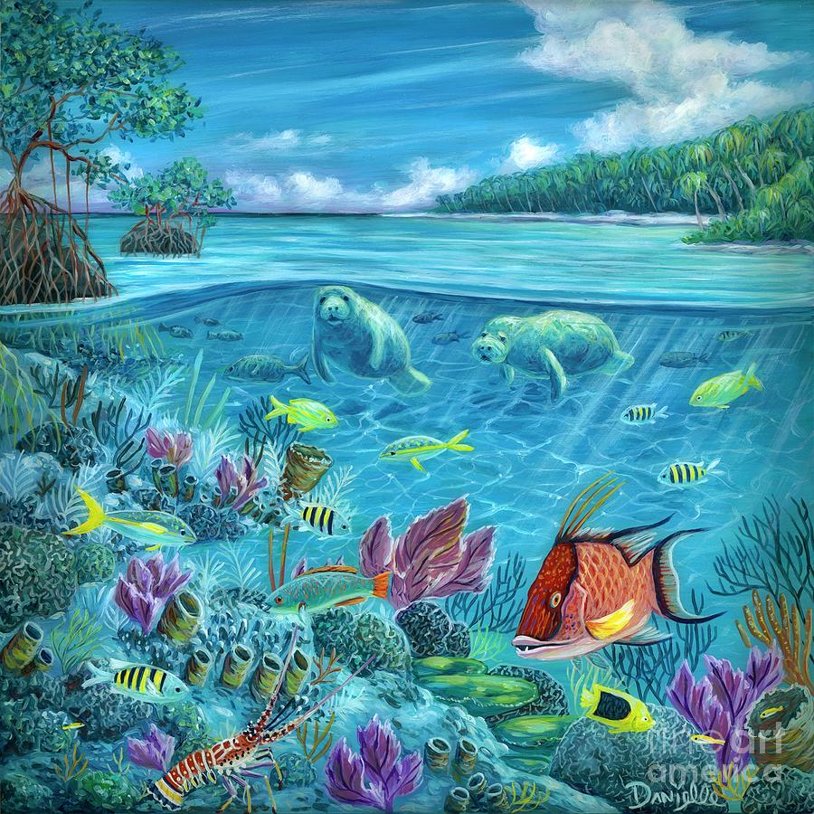 Manatee Reef Painting by Danielle Perry