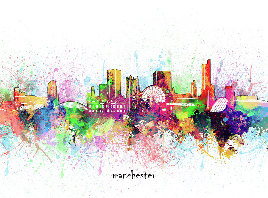 Manchester Skyline Artistic Digital Art