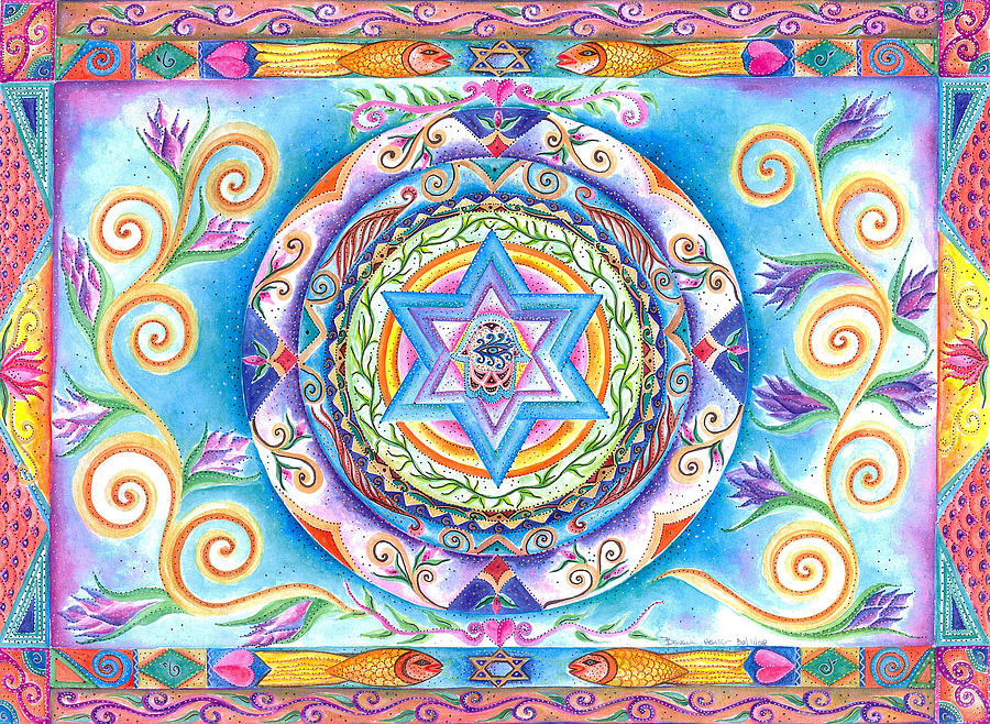 Mandala 5 Painting by Batya Heller