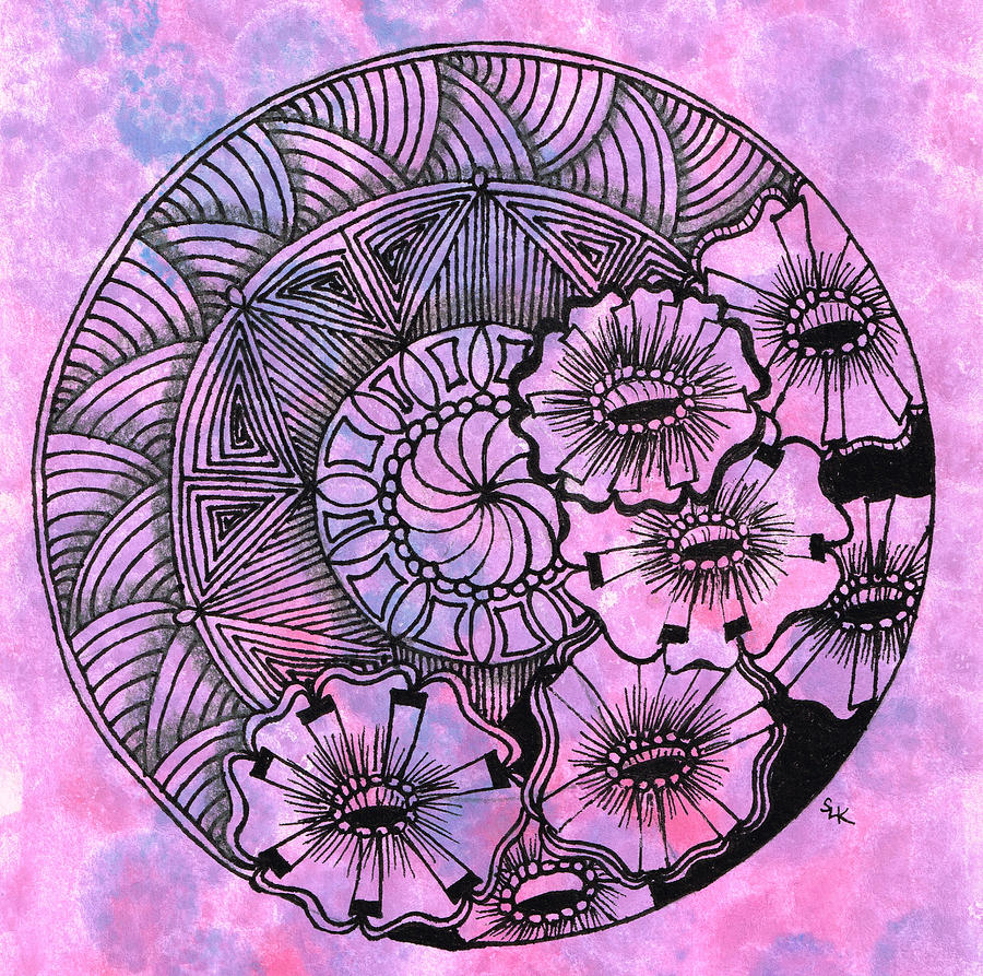 Mandala A3 Drawing by Stephanie Kelly
