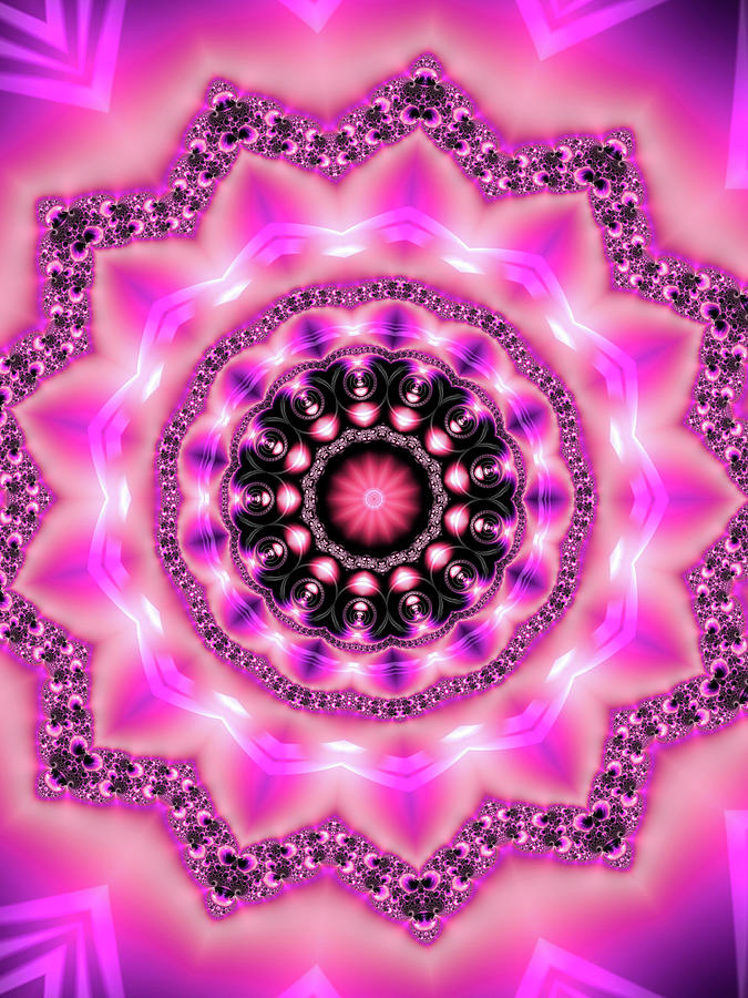 Mandala Art Pink Purple Black Digital Art
