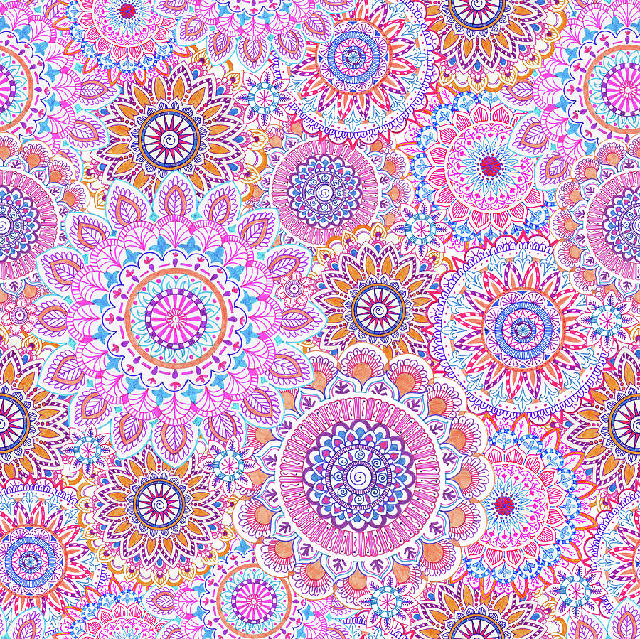 Flowers Still Life Digital Art - Mandala Daze by Julie Goonan
