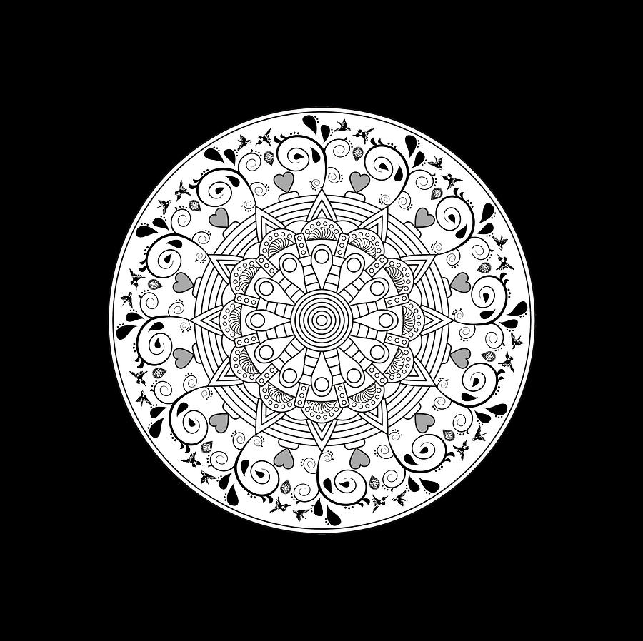 Flower Drawing - Mandala F1 by George Filippopoulos