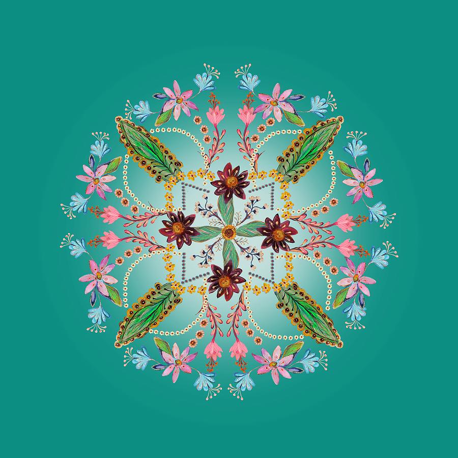Mandala flowering series #1. Ultramarine Digital Art by Elena Kotliarker