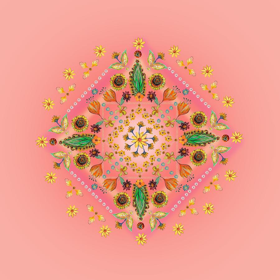 Mandala flowering series#2. Pink Digital Art by Elena Kotliarker