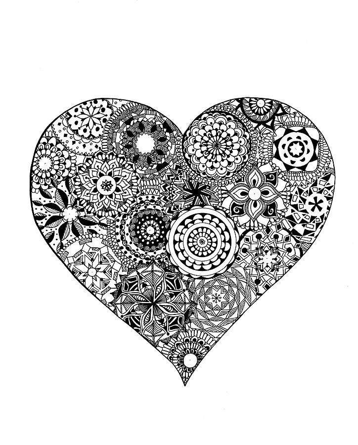 Flower Digital Art - Mandala Heart by Nicky Kumar