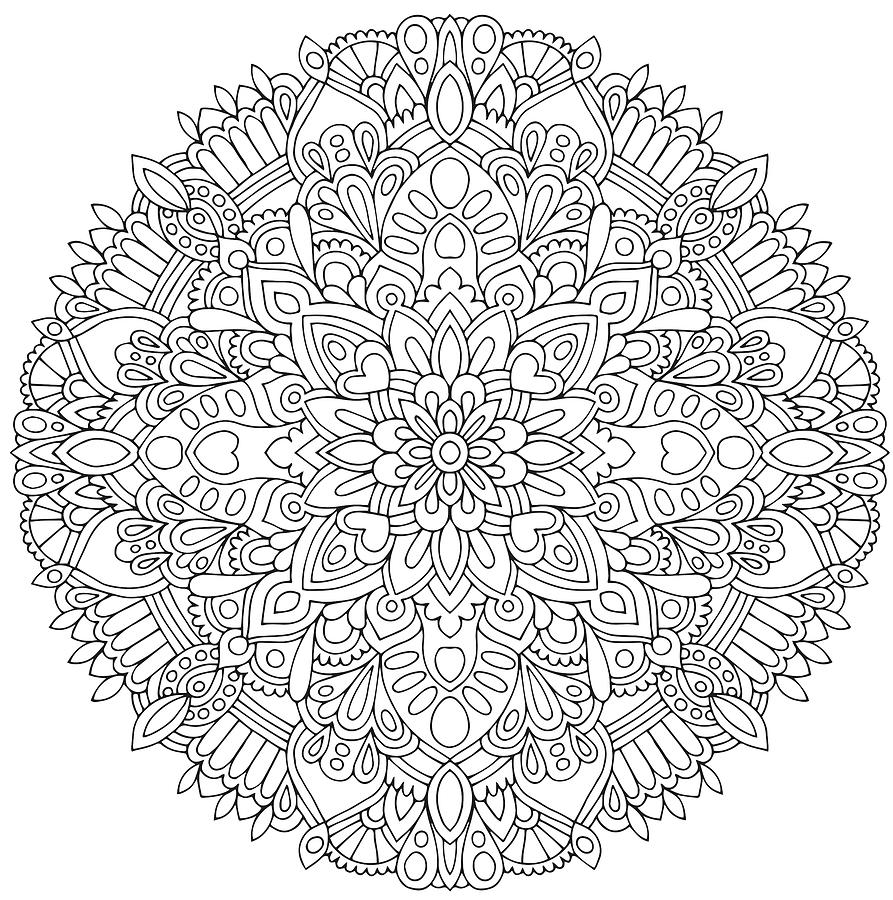 Black And White Digital Art - Mandala Magic_9 by Hello Angel