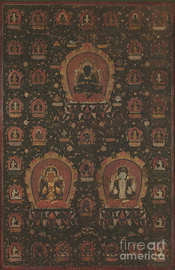 Mandala Of Vajradhara Drawing by Heritage Images