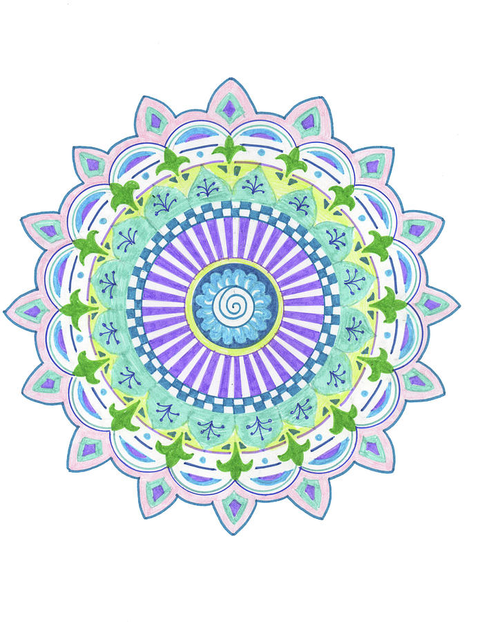 Flowers Still Life Digital Art - Mandala Purple 1 by Julie Goonan