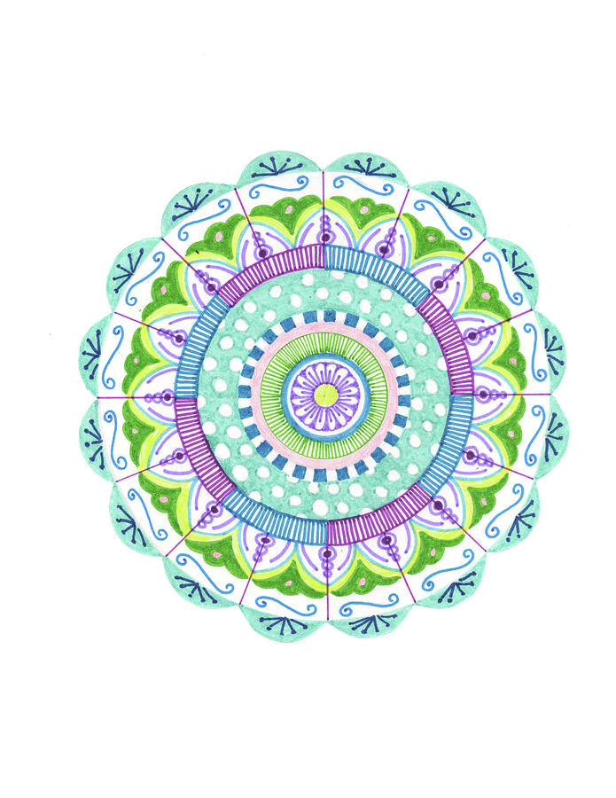 Flowers Still Life Digital Art - Mandala Purple 3 by Julie Goonan