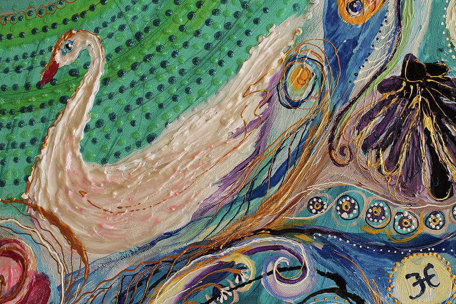 Mandala Painting - Mandala Series #1. Fragment #5 by Elena Kotliarker Mandala Painting - Mandala Series #1. Fragment #5 by Elena Kotliarker