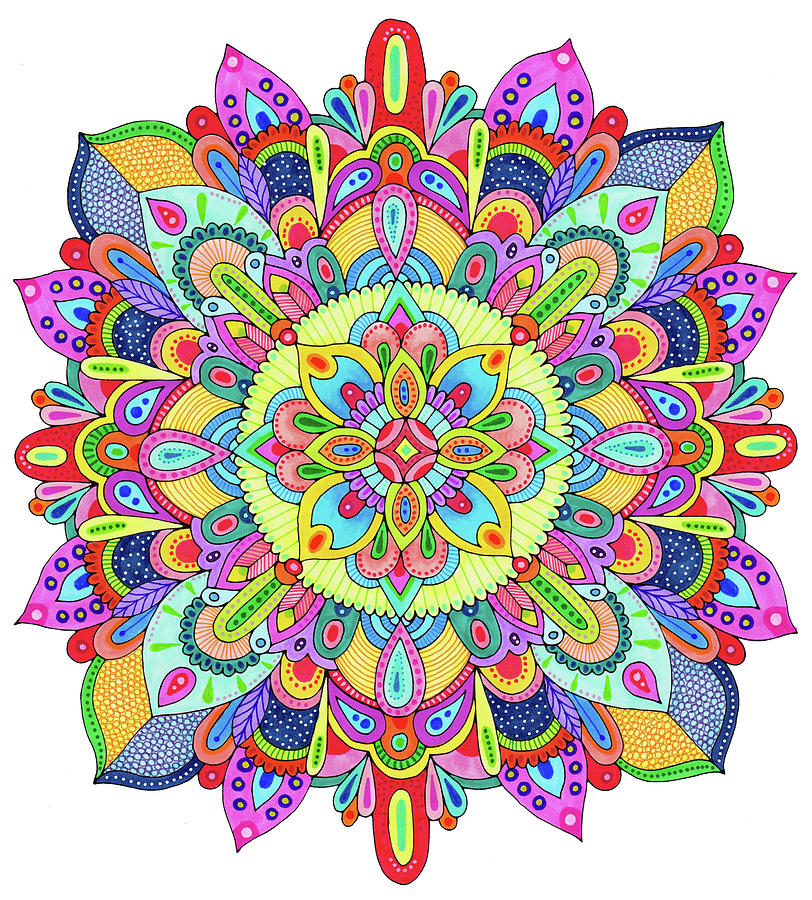 Mandala Digital Art - Mandala Surprise - Color by Hello Angel