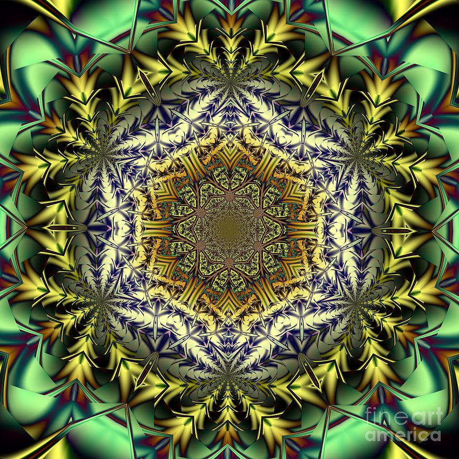 Abstract Digital Art - Mandala T by Galina Lavrova