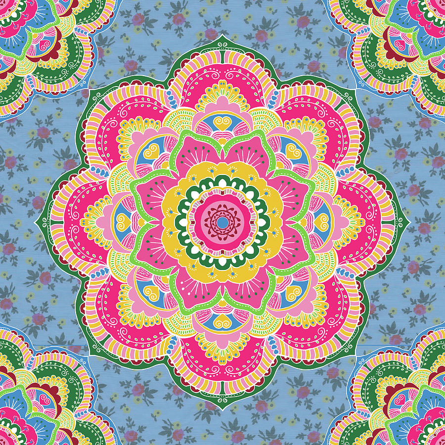 Mandala Digital Art - Mandala Tile 1 by Gal Designs