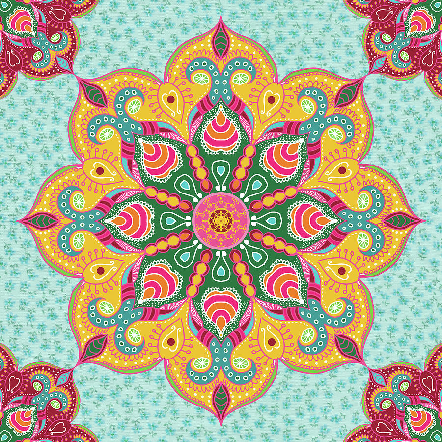 Mandala Digital Art - Mandala Tile 4 by Gal Designs