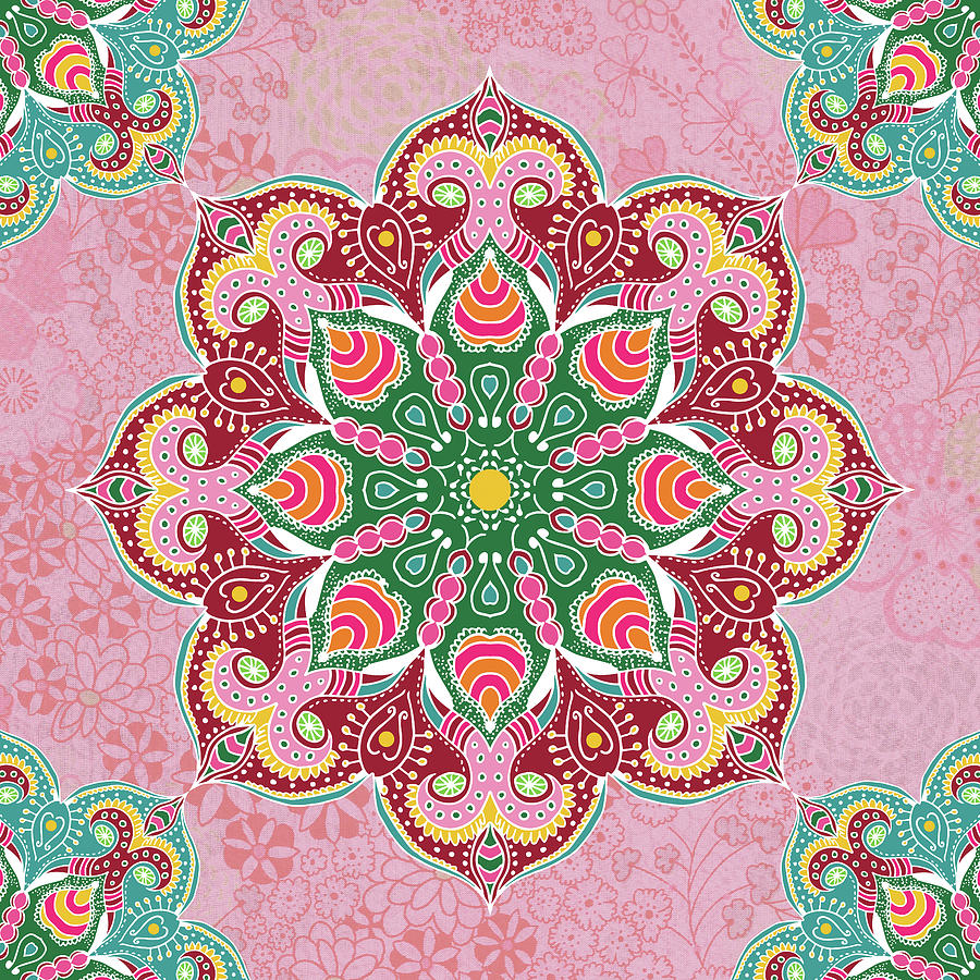Pattern Digital Art - Mandala Tile 5 by Gal Designs