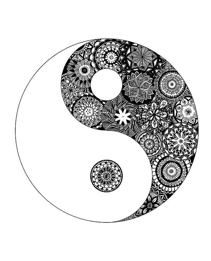 Mandala Yin Yang Digital Art by Nicky Kumar - Pixels