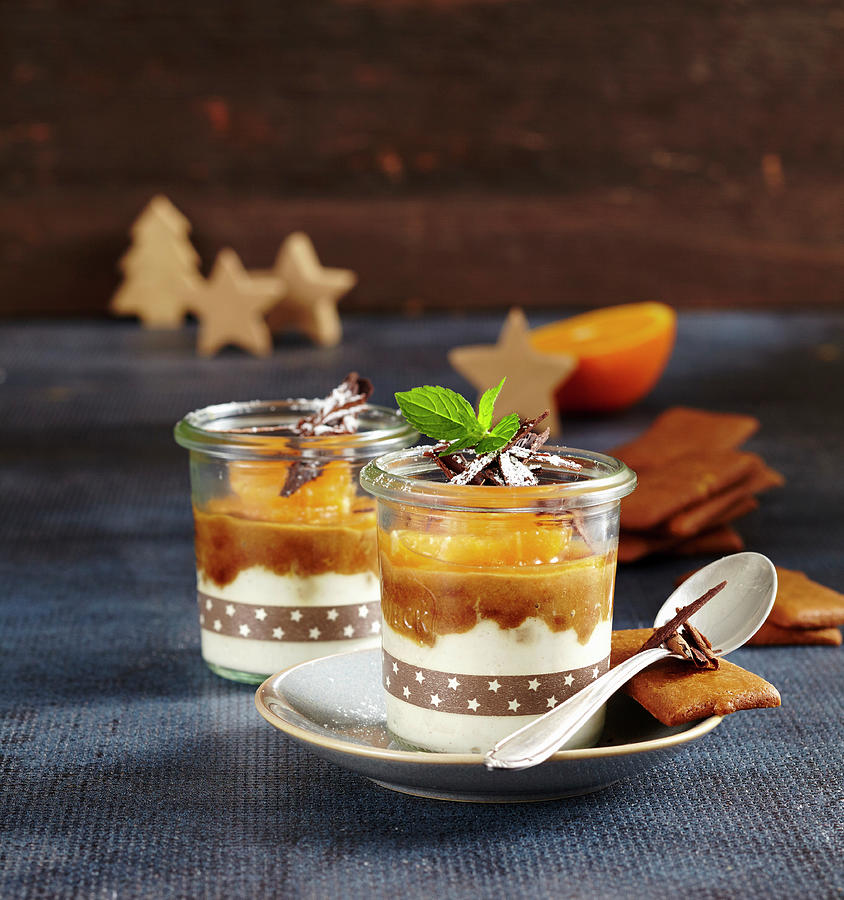 Mandarin And Gingerbread Cream Dessert Photograph by Teubner Foodfoto