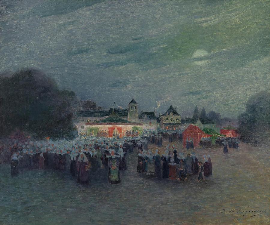 Impressionism Painting - Manege Au Clair De Lune by Ferdinand Du Puigaudeau