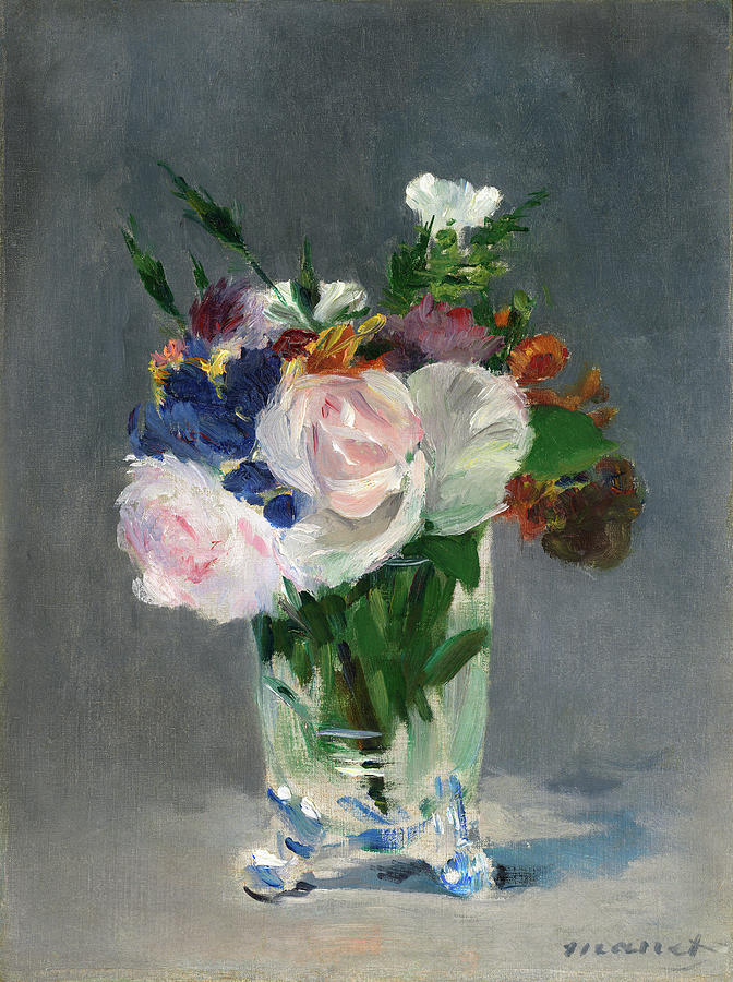 Flowers in a Crystal Vase, C1882 Painting by Edouard Manet Flowers in a Crystal Vase, C1882 Painting by Edouard Manet