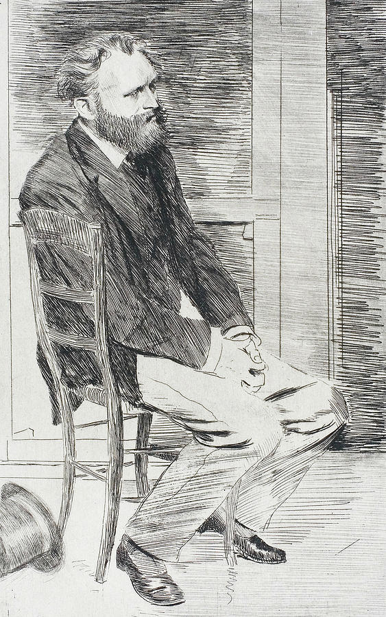 Manet Seated, Turned to the Right Relief by Edgar Degas