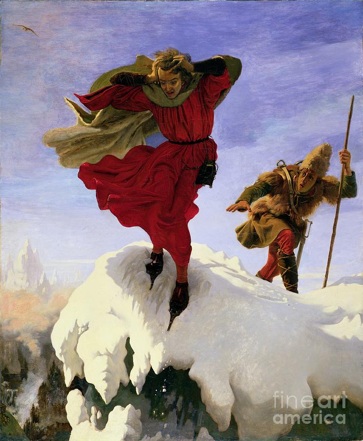 Manfred On The Jungfrau, 1840-61 Photograph by Ford Madox Brown