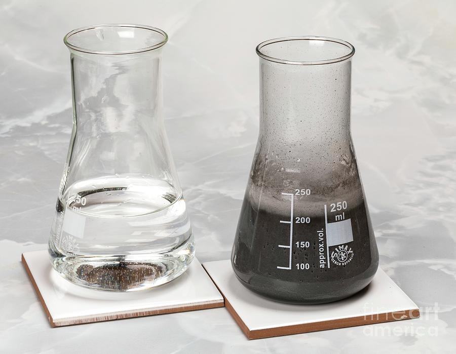 Manganese Dioxide In Hydrogen Peroxide. Photograph by Martyn F. Chillmaid/science Photo Library