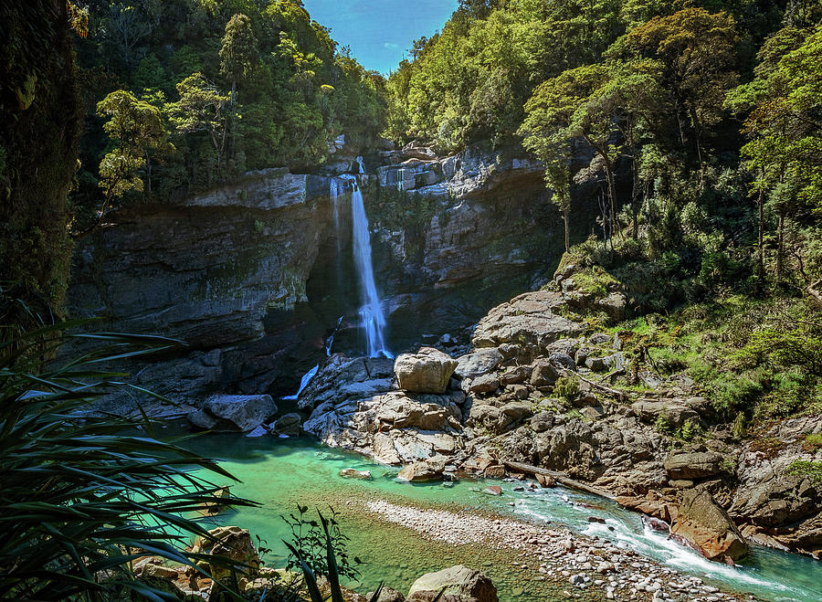 Mangatini Falls Charming Creek Walkway New Zealand Photograph by Joan Carroll