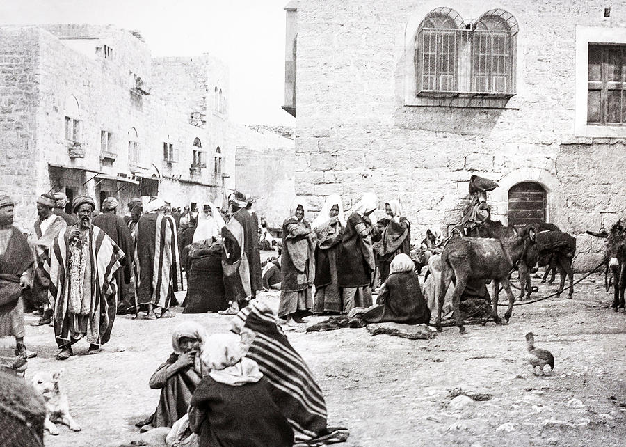 Manger Square in Bethlehem 19th Century Photograph by Munir Alawi