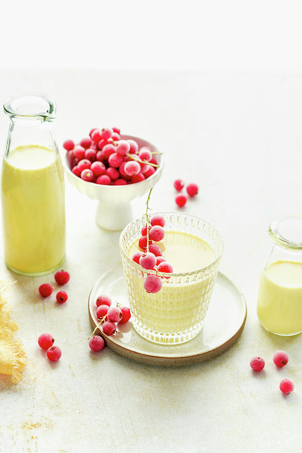 Mango Lassi With Frozen Red Currants Photograph by Olimpia Davies