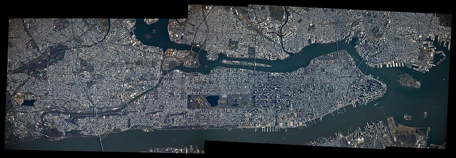 Manhattan - 2012 from Space Painting by Celestial Images