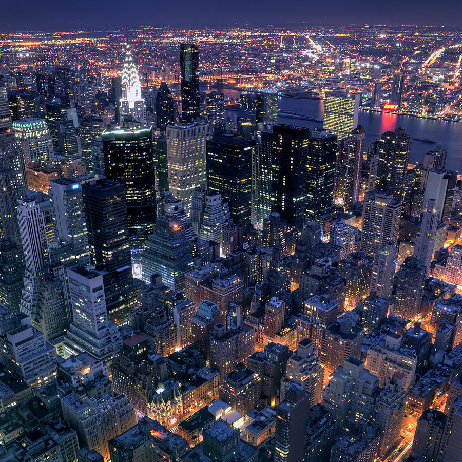 Manhattan At Night Photograph by Marcel Germain