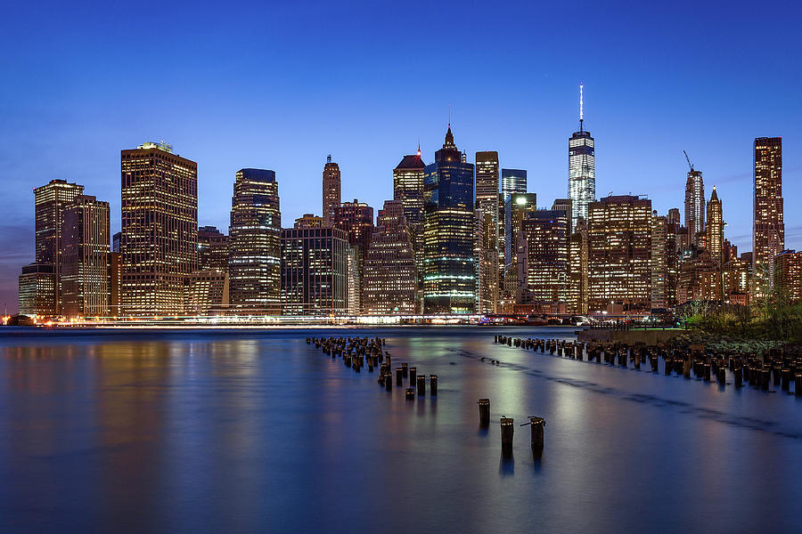 Manhattan At The Blue Hour, New York City, Usa Photograph by Manuel Bischof