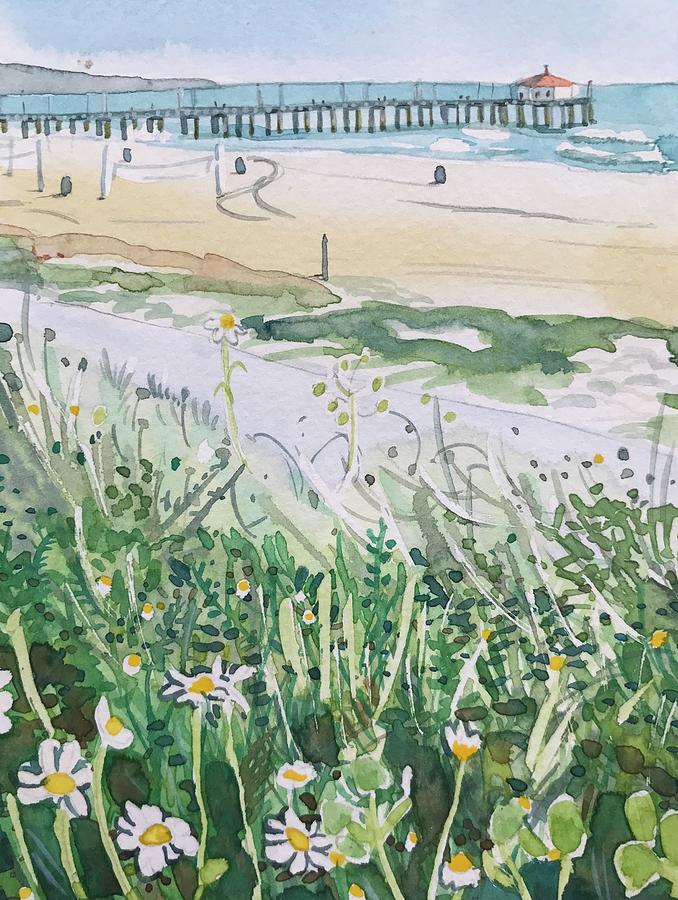 Manhattan Beach Painting - Manhattan Beach  Pier by Luisa Millicent