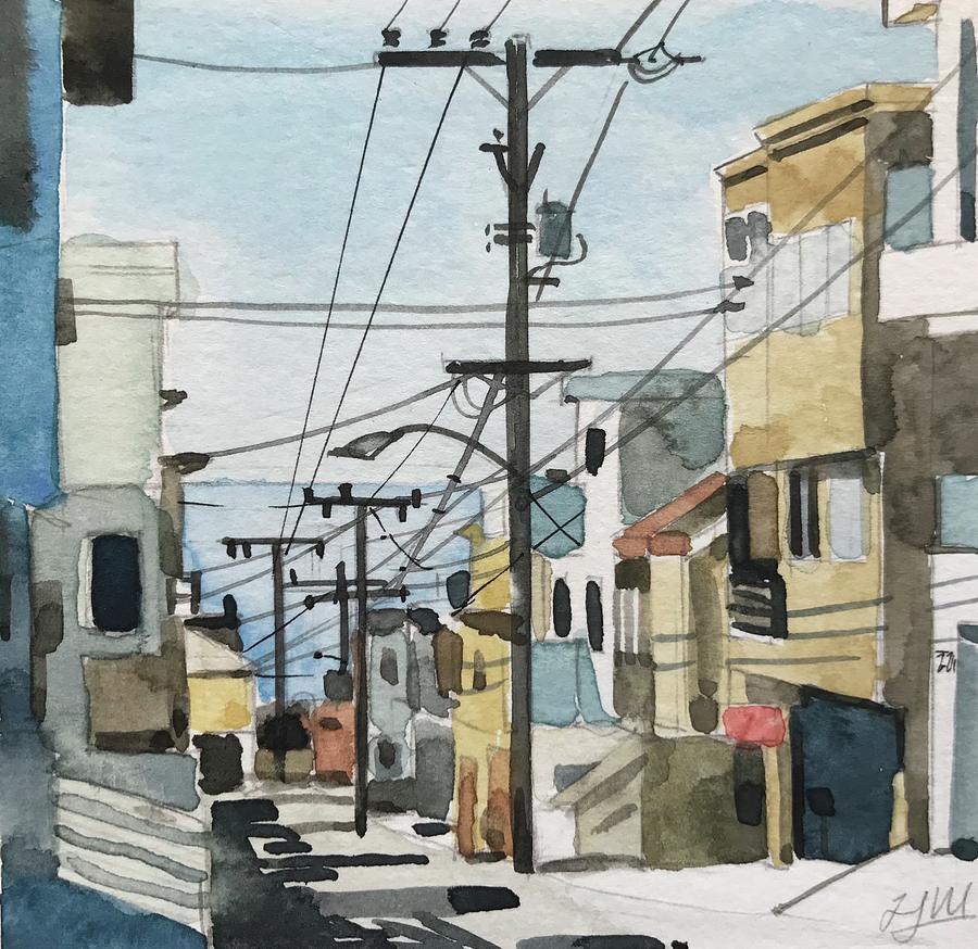 Manhattan Beach Painting - Manhattan Beach #5 by Luisa Millicent Manhattan Beach Painting - Manhattan Beach #5 by Luisa Millicent