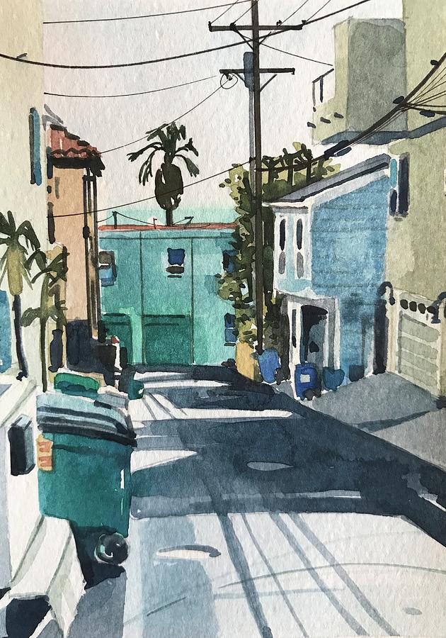 Manhattan Beach Painting - Manhattan Beach Alley #4 by Luisa Millicent