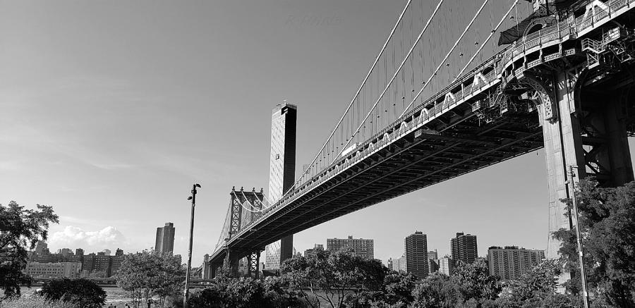 Manhattan Bridg B W 01 Photograph by Rob Hans