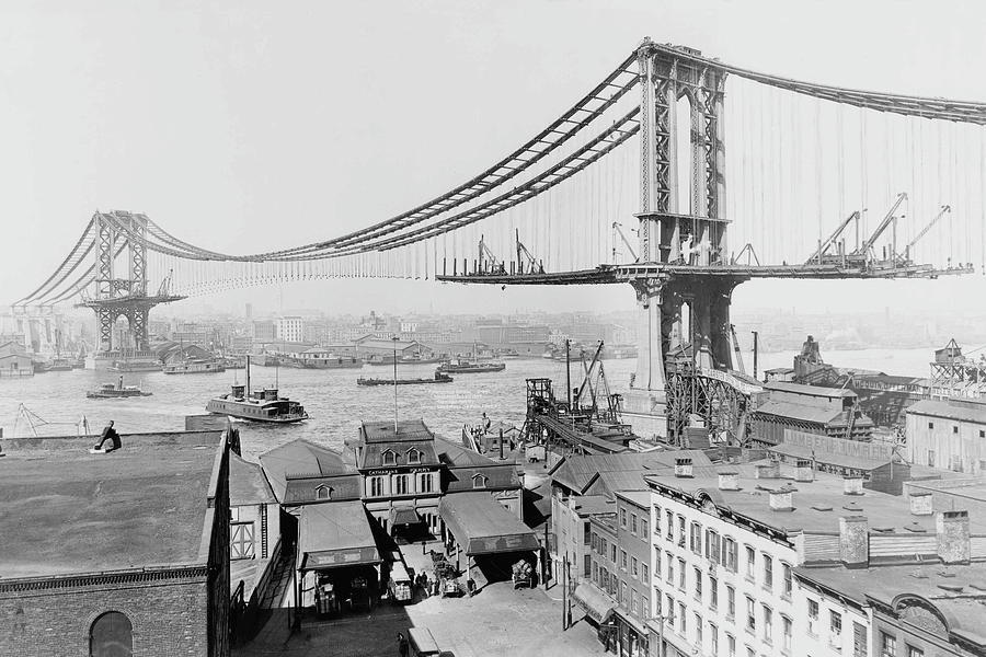 Manhattan Bridge, 1900 Painting by Unknown