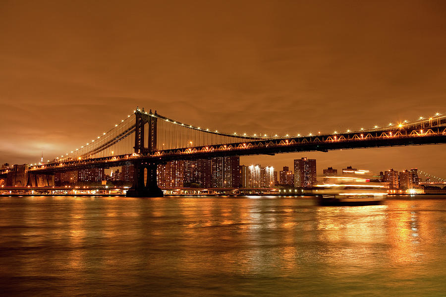 Manhattan Bridge And Skyline Photograph by Ozgurdonmaz