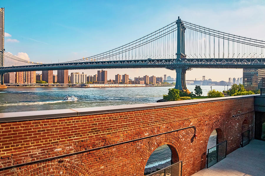 Manhattan Bridge From Brooklyn Digital Art by Lumiere