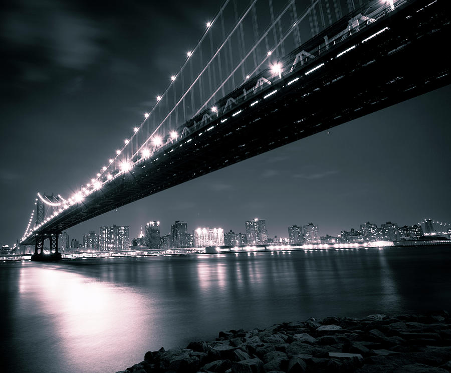 Manhattan Bridge In The Evening Photograph by Wdstock