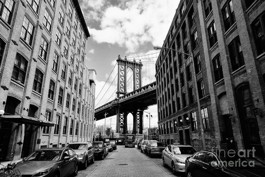 Usa Photograph - Manhattan Bridge Seen From A Brick by Youproduction Usa Photograph - Manhattan Bridge Seen From A Brick by Youproduction