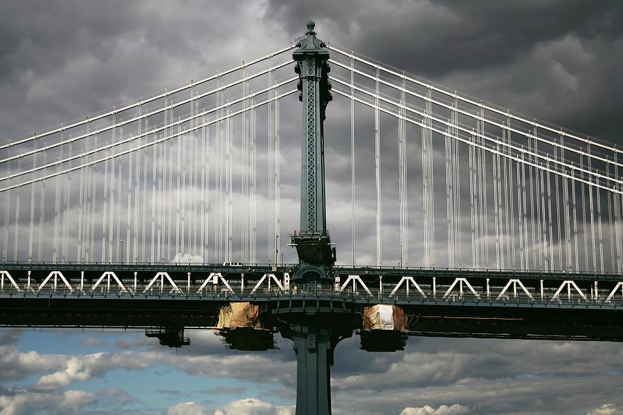 Manhattan Bridge With Storm Clouds Photograph by Linus Gelber / Alert The Medium