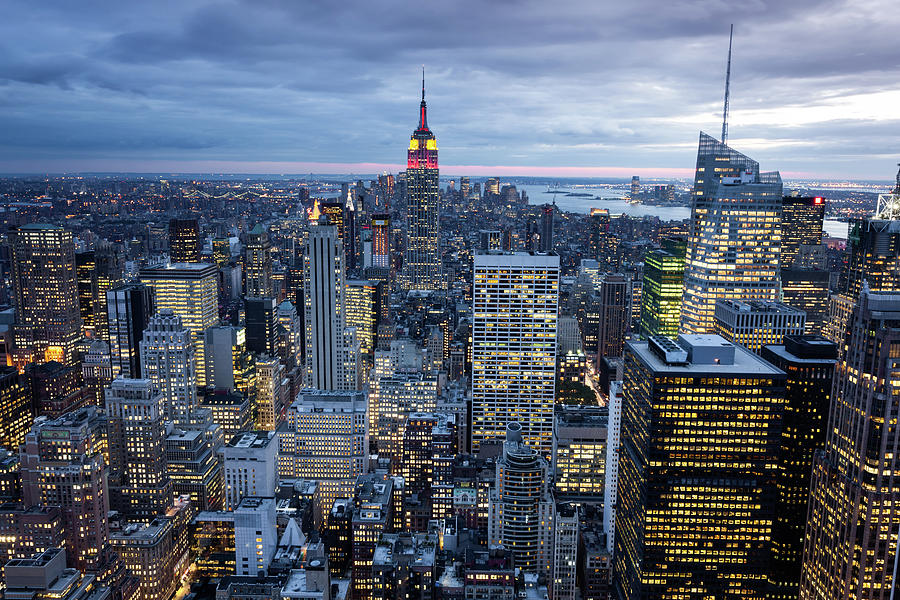Empire State Building Photograph - Manhattan from Rockefeller Center, New York, USA by Luboslav Tiles