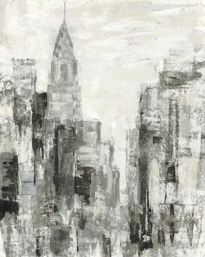 Chrysler Building Painting - Manhattan Neutral I Crop by Silvia Vassileva