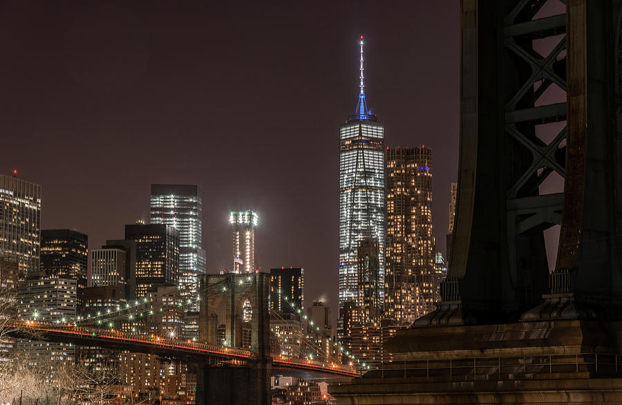 Manhattan Night Skyline Photograph by Jaime Mercado