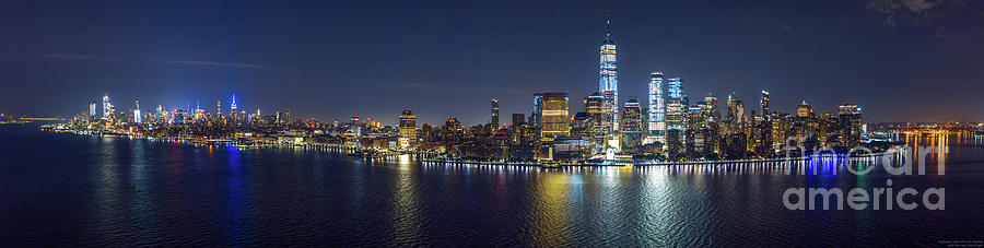 Manhattan, NYC Skyline at Night Photograph by Mike Gearin