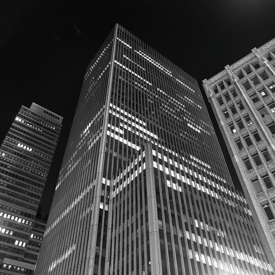 Manhattan Office Buildings At Night Photograph by Adam Garelick