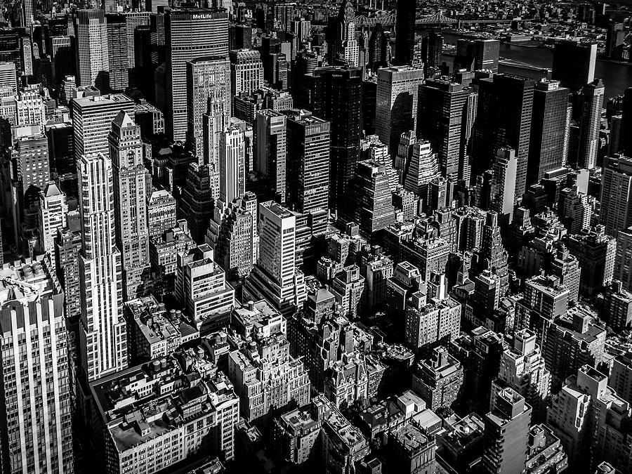 Black And White Photograph - Manhattan Rooftop View by Nicklas Gustafsson