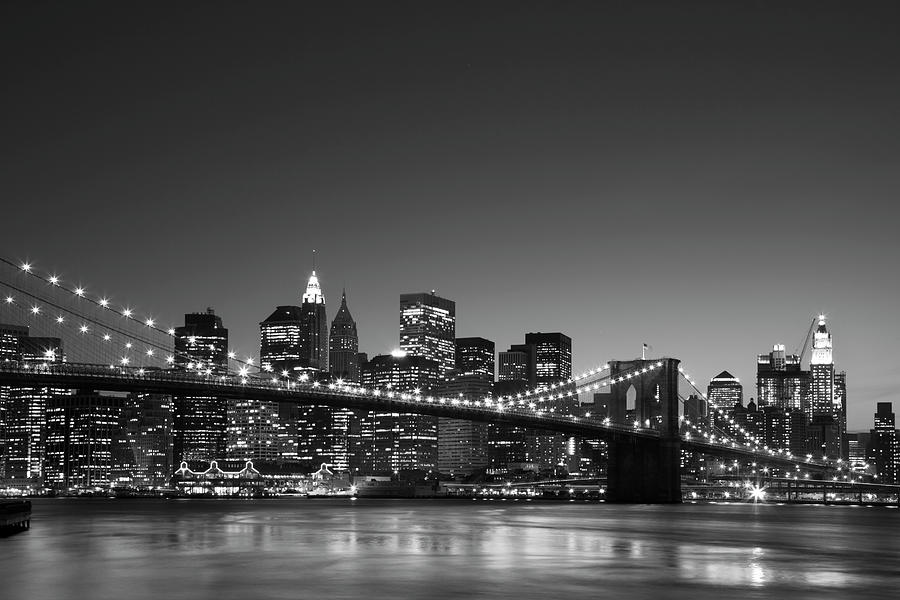 Manhattan Skyline At Dusk With Brooklyn Photograph by Sebastian-julian
